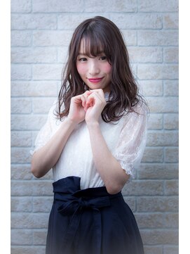 ヘアーアートシフォン 池袋西口店(Hair art chiffon) 切りっぱなしハイライトカラー濡れ髪ココアブラウンカーリー