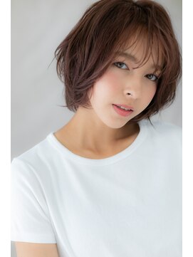 カバーヘア イヴ 戸頭店(COVER HAIR EVE) □カシスブラウンくせ毛風Ａラインボブ204-2★戸頭20代30代40代