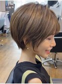 ハイライトベージュ/小顔ショート