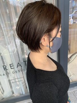 トリート 海浜幕張店(TREAT) 丸みとくびれの耳かけショートボブ_海浜幕張