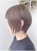 【ブリーチ無しグレージュカラー】×【グラデーションボブ】