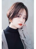 ペールベージュセクションカラーグラデーションカラー外ハネボブ