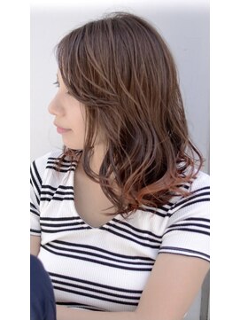 エージー ヘアー フジガオカ(A.G hair FUZIGAOKA) 裾カラーほんのりオレンジ