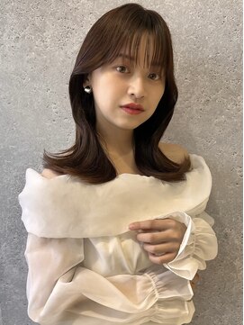 アース 三軒茶屋店(HAIR&MAKE EARTH) 三軒茶屋_レディース_セミロング_ブラウン_韓国巻き_コテ巻き_