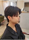 カルマパーマ/アッシュブラック/ウルフ/ベリーショート/柏