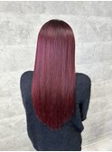 ブリーチなしダブルカラー！有馬かなチェリーレッドエクステ