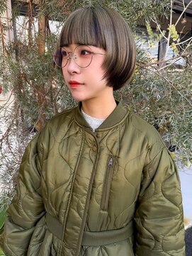 フルール(hair place Fleur) 丸みのあるレイヤーボブ×アンブレラカラー