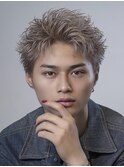 メンズカット無造作黒髪スパイキーショート刈り上げビジネス流行