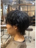 ウェットマッシュウルフフェザーパーマ