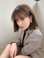 【添田】ネイビーカラー耳かけフレンチボブ