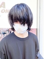 ☆☆黒髪ミディアムウルフ☆☆町田/町田駅/インナーカラー/韓国