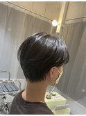 <宮本>耳掛けショート×ダークグレー