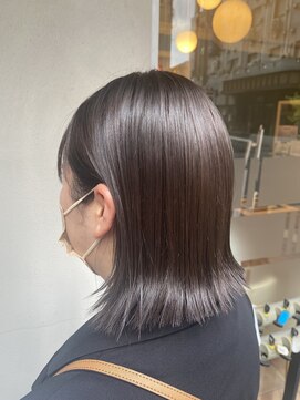 バサ 久米川店(BASSA) 外はねミディアムボブ/質感再生カラー