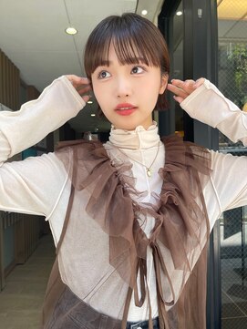 ウィステリアプラスワン 銀座一丁目(WISTERIA PLUS1) ミニボブ×外ハネ×カカオブラウン