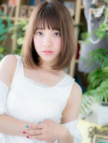 カバーヘア ブリス 戸田公園西口店(COVER HAIR bliss)&nbsp;ワンレン3Dカラーシルキーベージュロブc5戸田公園20代30代40代