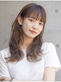 ミルキーブラウン/レイヤーカット/ワイドバング/透明感カラー