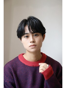 ネイビー(NAVY) 毛流れセンターパート カルマヘア ナチュラル