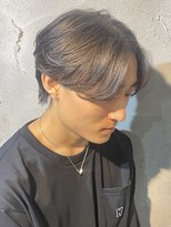 ニアウ 高崎店(Niau)&nbsp;メンズセンターパートニュアンスパーマ群馬高崎眉毛