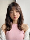 小顔 フェミニンロング メルティーカラー 似合わせカット"