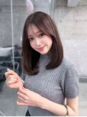 美髪韓国レイヤーイメチェン似合わせチェリーブラウンミニウルフ