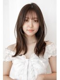 ミディアムレイヤー/20代30代大人かわいい/オリーブグレージュ