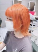 アプリコットオレンジ/艶感オレンジカラー/ブリーチなし