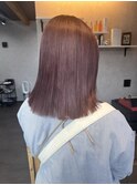 切りっぱなし×ピンクベージュ◎ブリーチあり