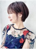say.ショートボブひし形ショートオリーブグレーアッシュブランド