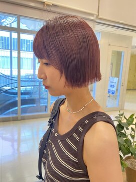 サーカス 町田(circus) ぱつっとボブ×カシスカラー