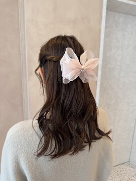 【中里恵梨】ゆるふわハーフアップ/ヘアセット/顔周り/参列ヘア