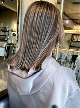 ヘアーリビング 730 宜野湾 730 design color バレイヤージュ/グレージュ/ロング/ハイライト