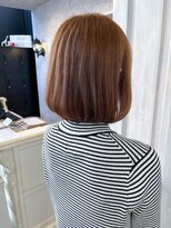 キャアリー(Caary) 福山人気20代30代ワンカールパーマ内巻きボブ艶オレンジブラウン