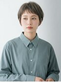 20代30代40代新宿市ヶ谷四ツ谷オン眉耳掛けショートグレージュ
