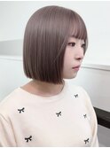 ミディアムハッシュカットヘーゼルベージュミルクブラウン韓国