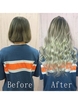 エクステ専門店あるじゃんすー 宇都宮店 ホワイトアッシュ#シールエクステ#フリンジウェーブ#宇都宮