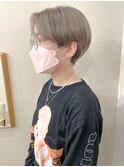 大人美人前髪ショート外国人風カラーハイトーンショート