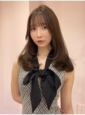 韓国風/レイヤーカット/セミロングヘア/20代/30代