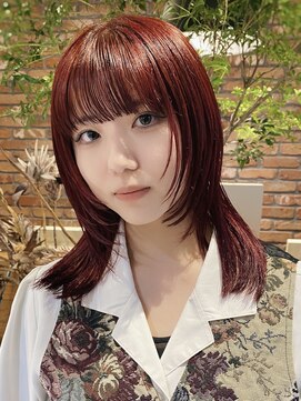 ボコカ(bococa) 【macana指名】ダブルカラー 暖色 ワインレッド ウルフ レイヤー