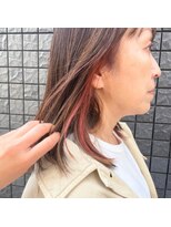 ヘアーラウンジ エゴ(Hair Lounge EGO) 明るくなる白髪染め コーラルピンクでポイントも 武蔵新城 槙本