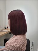 ボブ×ワインレッドカラー