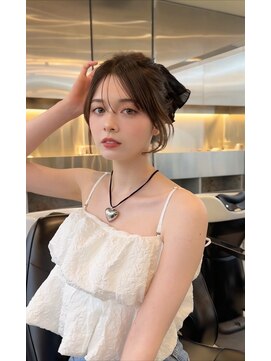 ノク(nok) 2way前髪顔まわりカット_オリーブベージュレイヤーカット