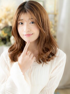 カバーヘア ブリス 北浦和(COVER HAIR bliss) 細めハイライトS字カールゆるふわセミディa北浦和20代30代40代