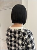 【YOKE】前下がりボブ黒髪ボブ切りっぱなしボブワイドバング