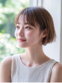 イメチェン 外ハネボブ 美髪 ワイドバング ホワイトブロンド