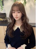 森香澄さん風柔らかブラウンカラー×愛されレイヤー×シースルー