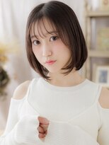 カバーヘア ブリス 北浦和(COVER HAIR bliss)&nbsp;透けバング前下がり切りっぱなし黒髪ボブa北浦和20代30代40代