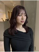 【YOKE】ボルドーカラーチェリーレッド顔周りレイヤー暖色