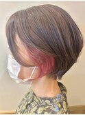 ハイライトカラー×インナーカラー◎グレージュ/ピンク/20代