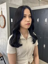 テトヘアー(teto hair) ネイビー、ブルーブラック、くびれヘア、インナーカラー