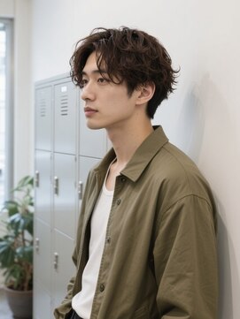 エイチ メンズ(H) ニュアンスパーマフェードマンバンヘアツイストスパイラルパーマ